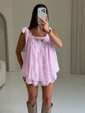 CASSIDY Bow Tie Top & Mini Shorts Co-Ord In Pink
