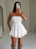 POSIE Bandeau Stretch Playsuit In White