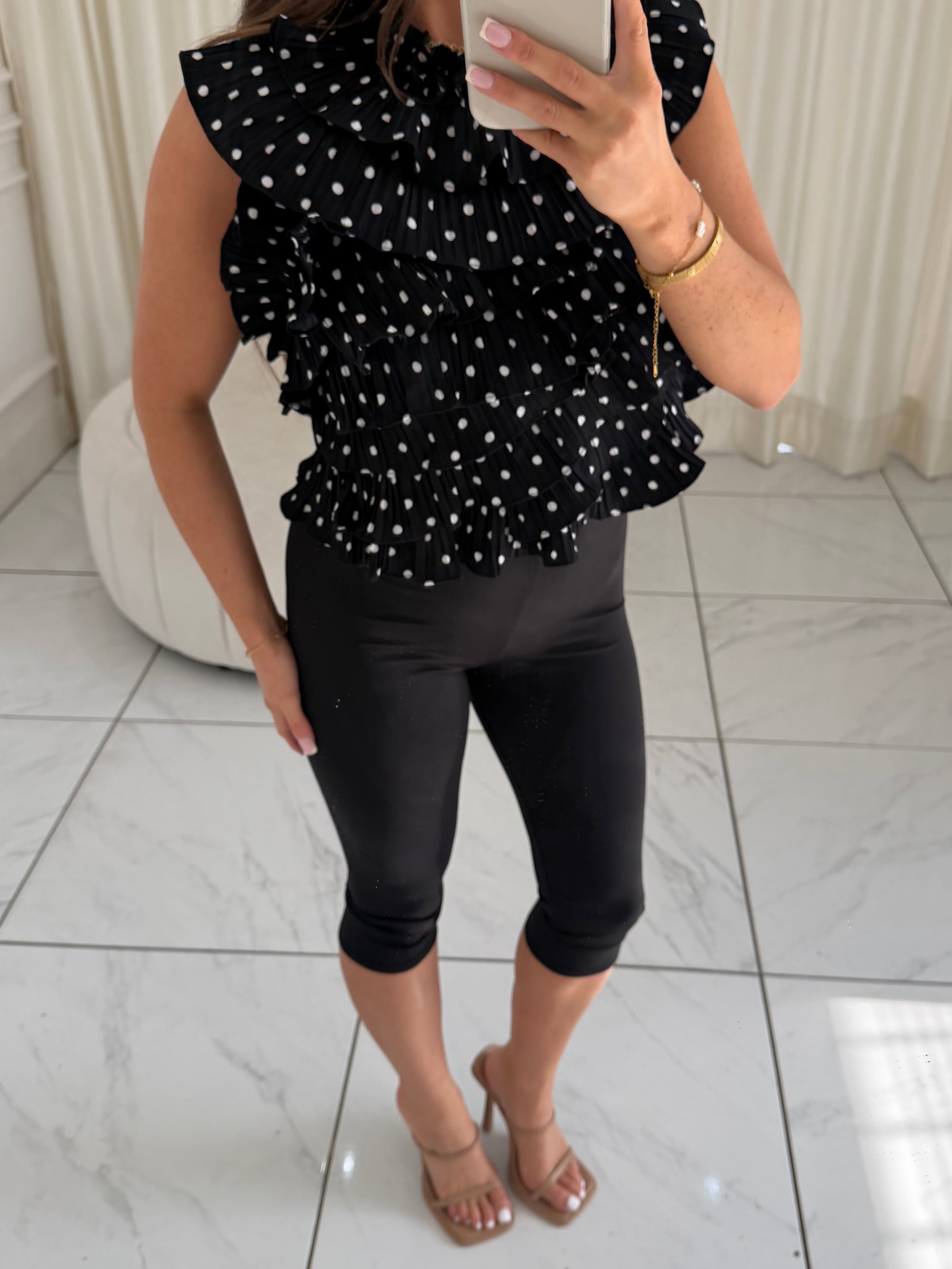 CAPRI High Waisted Capri Trousers In Black