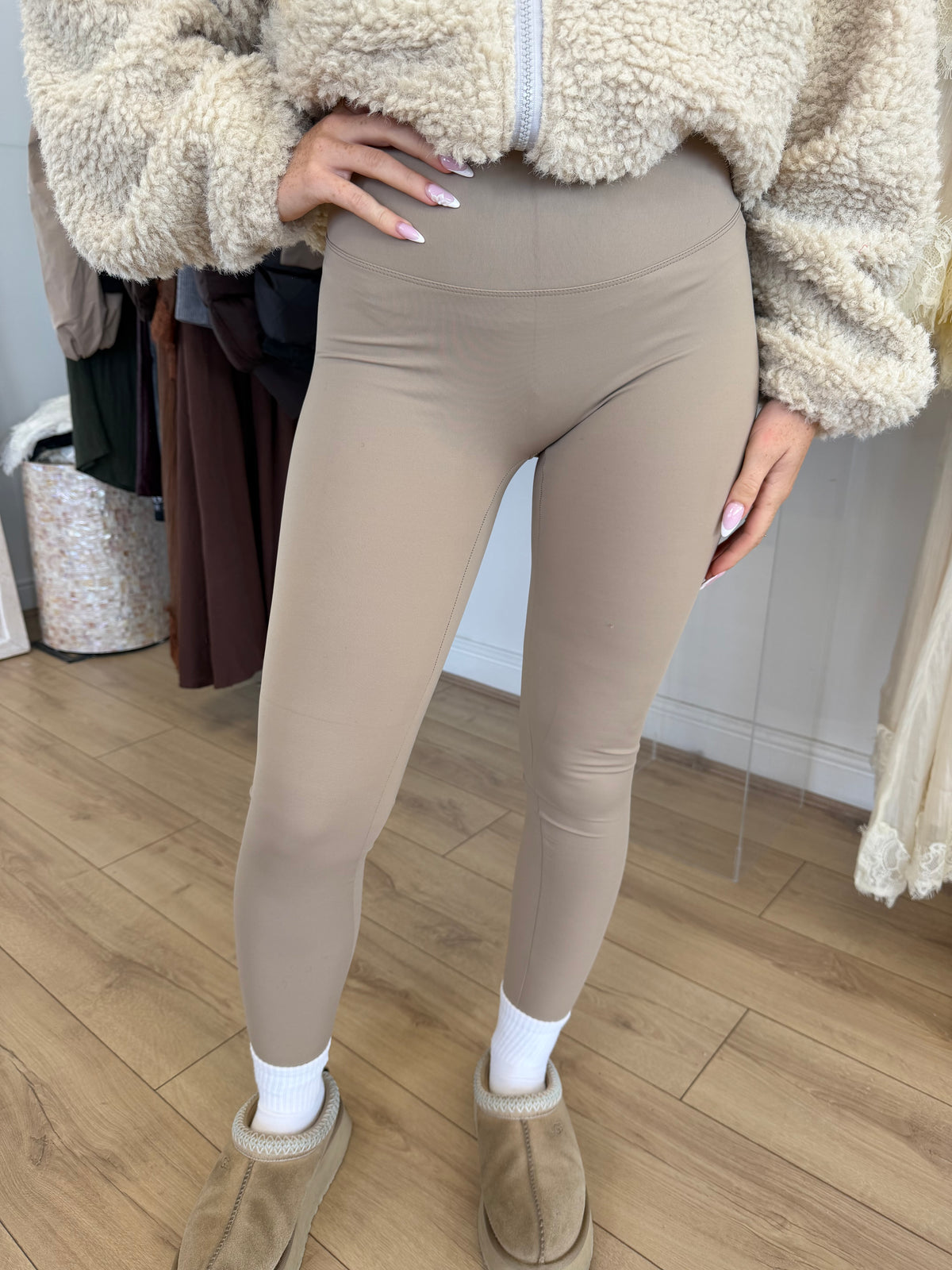 DARCY High Waisted Leggings In Taupe
