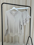 SPIRIT Cheesecloth Button Shirt & Skort Co-Ord In Stone
